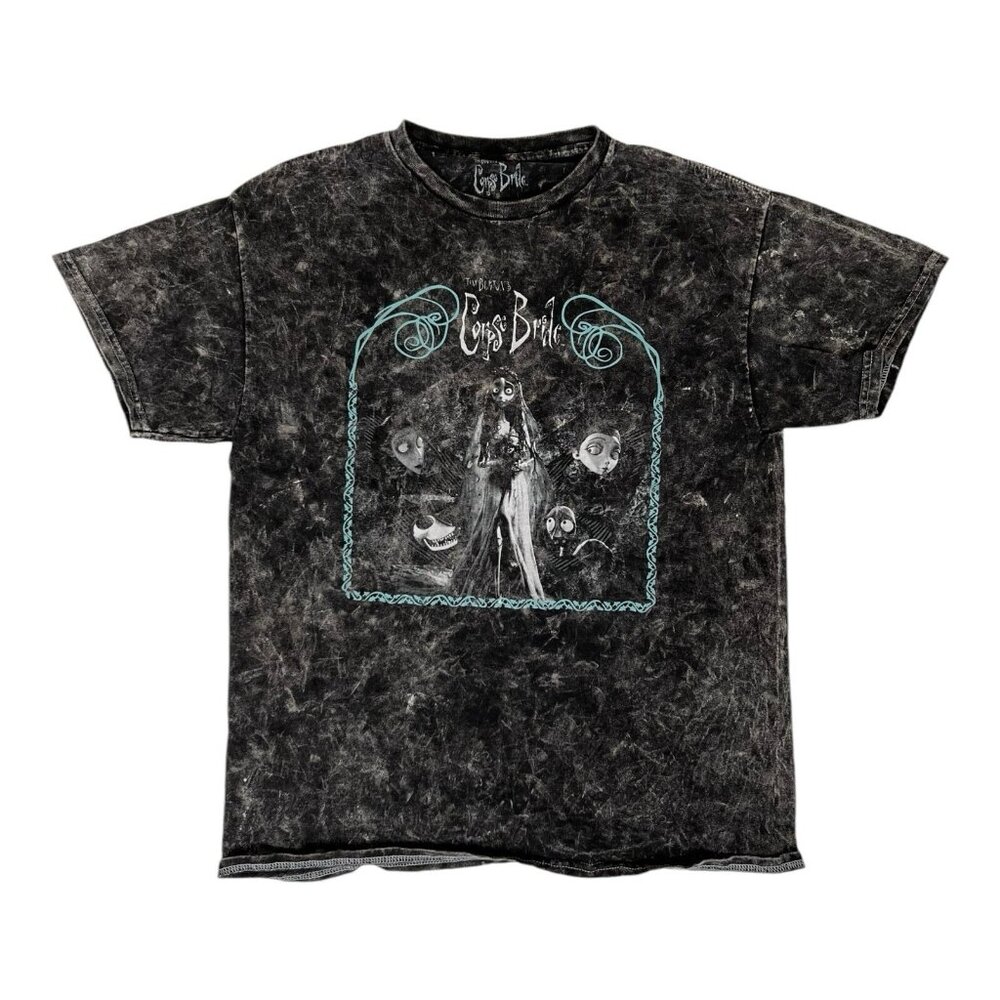 Vintage Tim Burton Corpse Bride Tie Dye T-Shirt Size Large Retro Movie